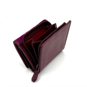 Harris Tweed Trifold Purse In Purple Check