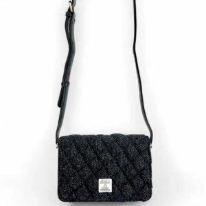 Harris Tweed Quilt Shoulder Bag In Charcoal