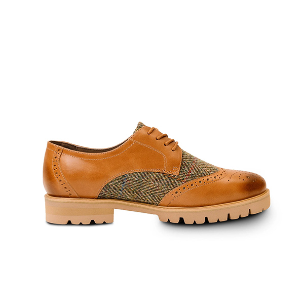 Harris Tweed The Ladies Harris Classic Shoe Chestnut