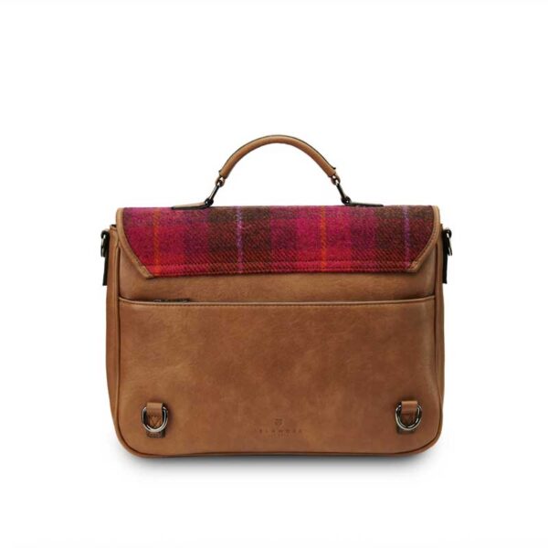 Harris Tweed The Laptop Satchel, Fuchsia Tartan