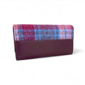 Harris Tweed Ladies Envelope Purse In Pastel Pink