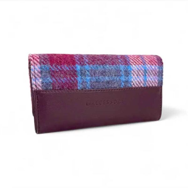 Harris Tweed Ladies Envelope Purse In Pastel Pink