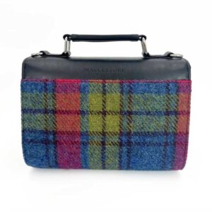 Harris Tweed Mini Day Bag In Blue/Pink Check
