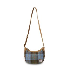 Harris Tweed Shoulder Bag, The Ellon, Islander, Chestnut Blue Tartan