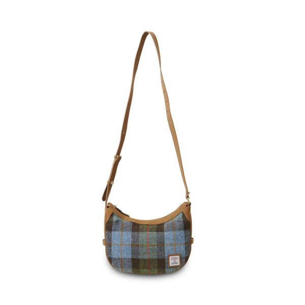 Harris Tweed Shoulder Bag, The Ellon, Islander, Chestnut Blue Tartan