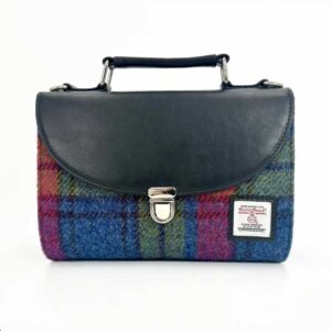 Harris Tweed Mini Day Bag In Blue/Pink Check