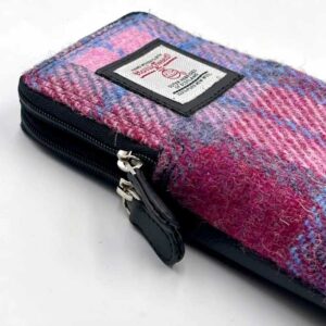 Harris Tweed Double Glasses Sleeve in Pastel Pink