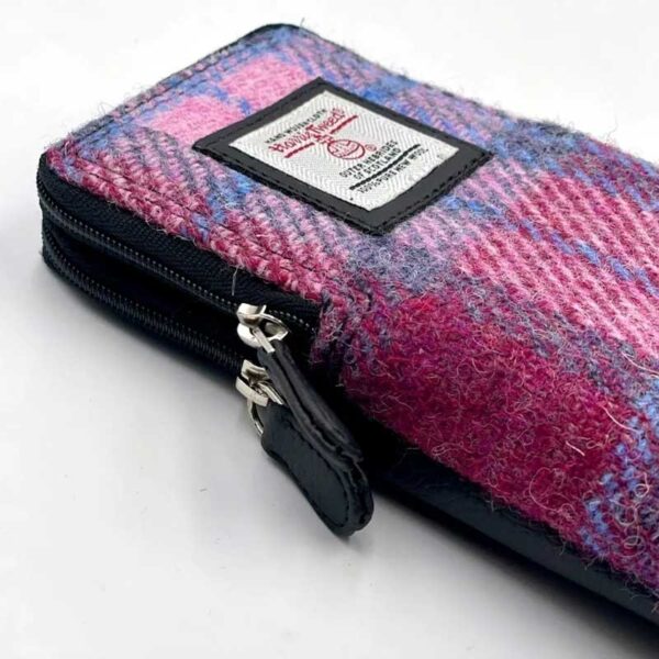 Harris Tweed Double Glasses Sleeve in Pastel Pink