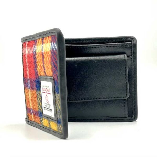 Harris Tweed Bifold Coin Wallet In Saffron