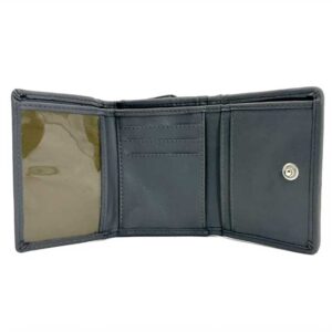Harris Tweed Trifold Purse In Turquoise Herringbone