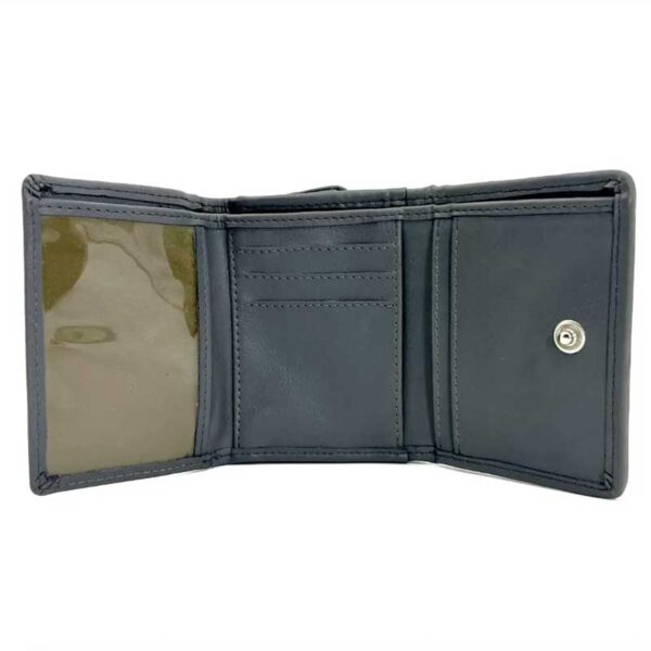 Harris Tweed Trifold Purse In Turquoise Herringbone