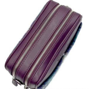 Harris Tweed Camera Bag In Green/Purple Plaid