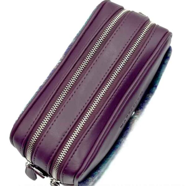 Harris Tweed Camera Bag In Green/Purple Plaid