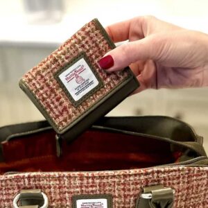 Harris Tweed Trifold Purse In Maple