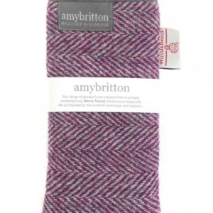 Harris Tweed Landscape Glasses Case Heather Purple