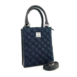 Harris Tweed Quilt Mini Tote Bag In Blue