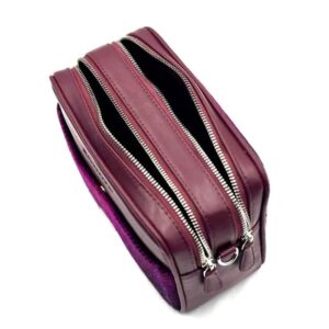 Harris Tweed Camera Bag In Purple Check