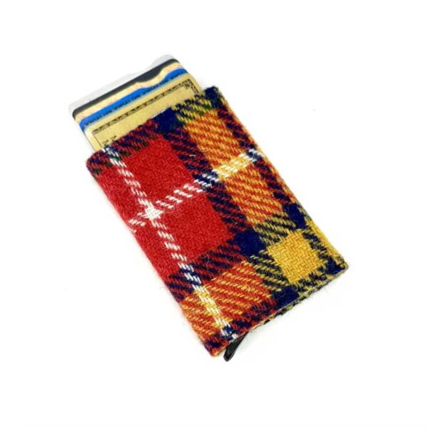 Harris Tweed Pop Up Card Holder In Saffron