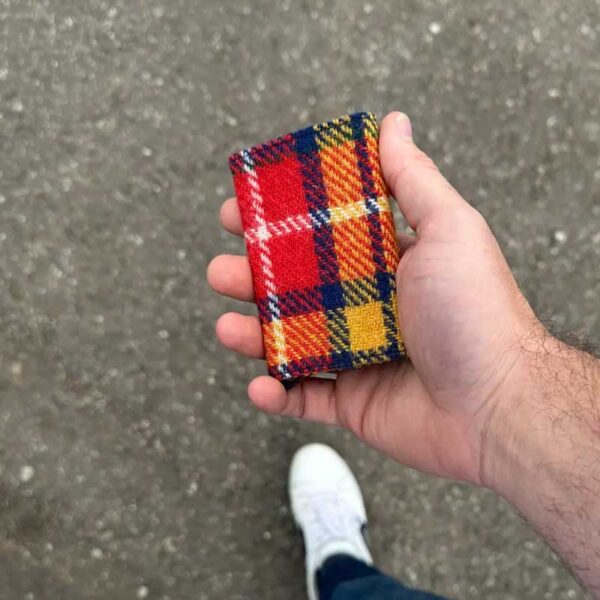 Harris Tweed Pop Up Card Holder In Saffron