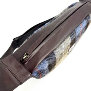 Harris Tweed Sling Bag In Blue/Brown Check
