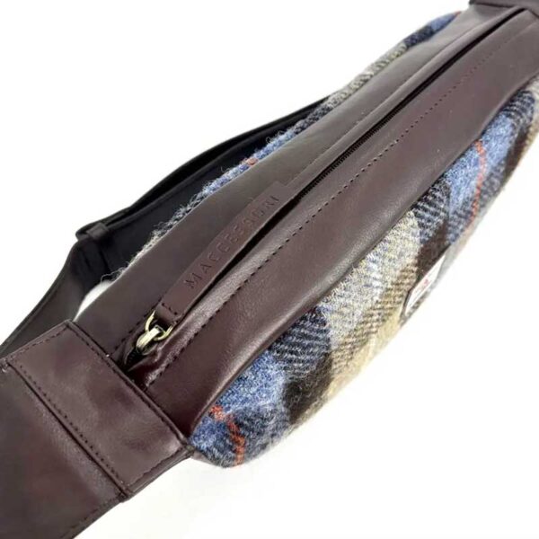 Harris Tweed Sling Bag In Blue/Brown Check