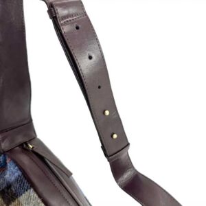 Harris Tweed Sling Bag In Blue/Brown Check