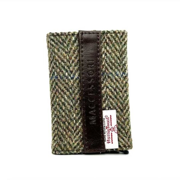 Harris Tweed Pop Up Card Holder In Country Green