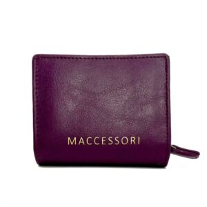 Harris Tweed Trifold Purse In Green/Purple Plaid