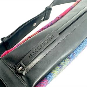 Harris Tweed Sling Bag In Blue/Pink Check