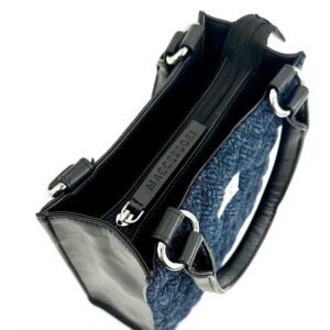 Harris Tweed Quilt Mini Tote Bag In Blue