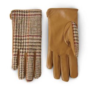 Ladies Harris Tweed Gloves Beige Dogtooth