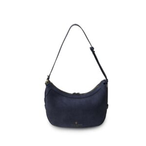 Harris Tweed Shoulder Bag, The Ellon, Islander,Navy Overcheck