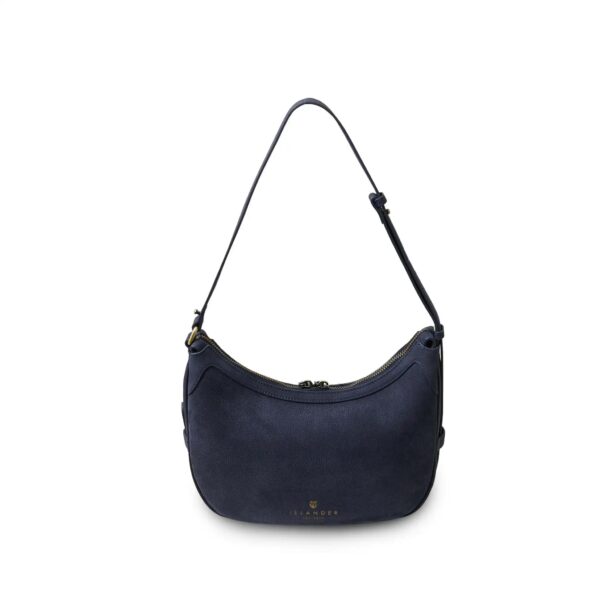 Harris Tweed Shoulder Bag, The Ellon, Islander,Navy Overcheck