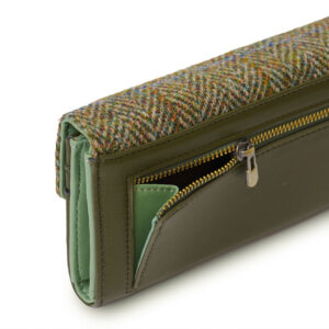 Harris Tweed Portemonnee, The Large Clasp, Chestnut Herringbone