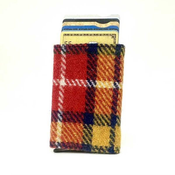 Harris Tweed Pop Up Card Holder In Saffron