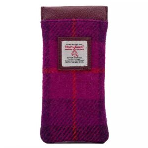 Harris Tweed Glasses Sleeve in Purple Check