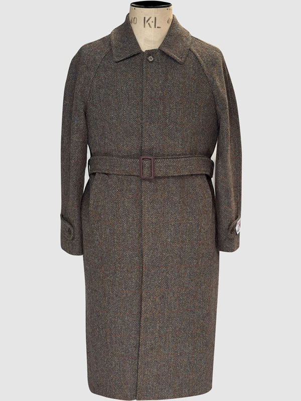 Harris Tweed Overjas Raglan, Brown