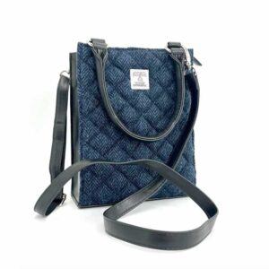 Harris Tweed Quilt Mini Tote Bag In Blue
