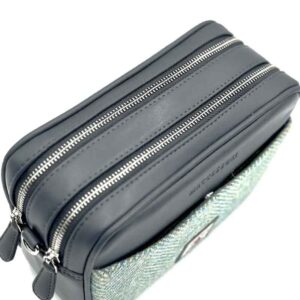 Harris Tweed Camera Bag In Turquoise Herringbone
