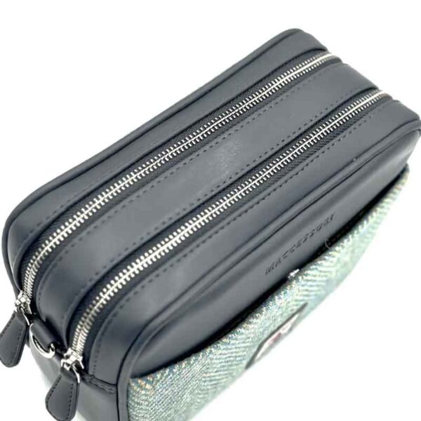 Harris Tweed Camera Bag In Turquoise Herringbone