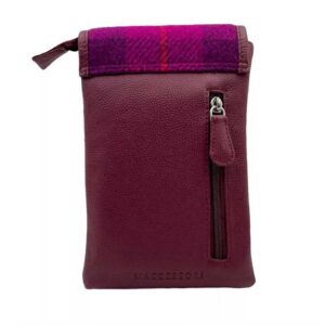 Harris Tweed Mini Crossbody Bag in Purple Check