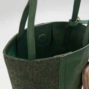 Harris Tweed Clutch, The Orlagh, Islander, Dark Green Herringbone