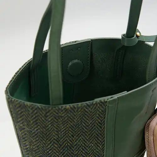 Harris Tweed Clutch, The Orlagh, Islander, Dark Green Herringbone