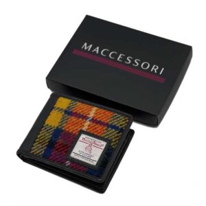 Harris Tweed Bifold Wallet In Saffron