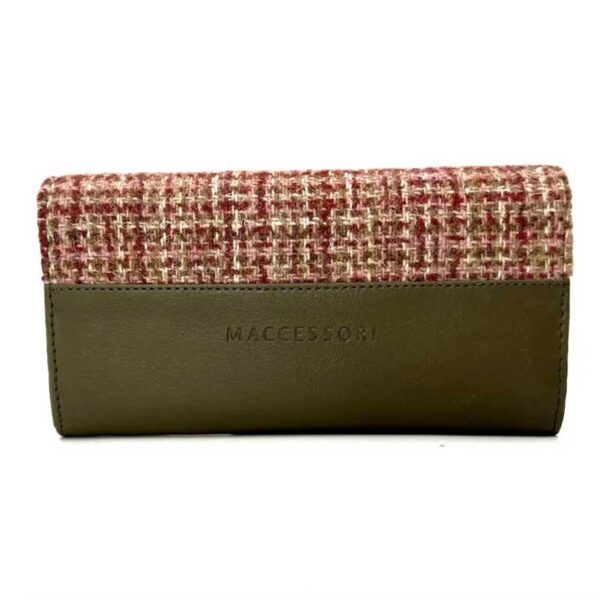 Harris Tweed Ladies Envelope Purse In Maple