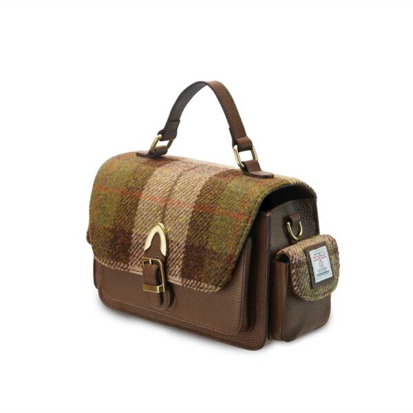 Harris Tweed Crossbody, The Melrose, Chestnut Tartan