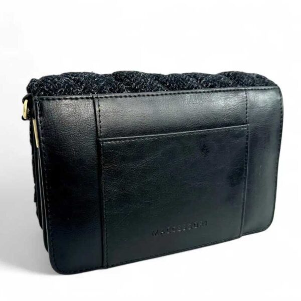 Harris Tweed Quilt Shoulder Bag In Charcoal