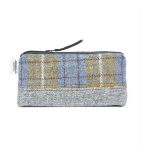 Harris Tweed Highland Range Cosmetic Bag Mustard Plaid