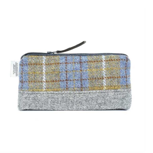 Harris Tweed Highland Range Cosmetic Bag Mustard Plaid