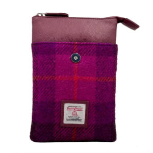 Harris Tweed Mini Crossbody Bag in Purple Check